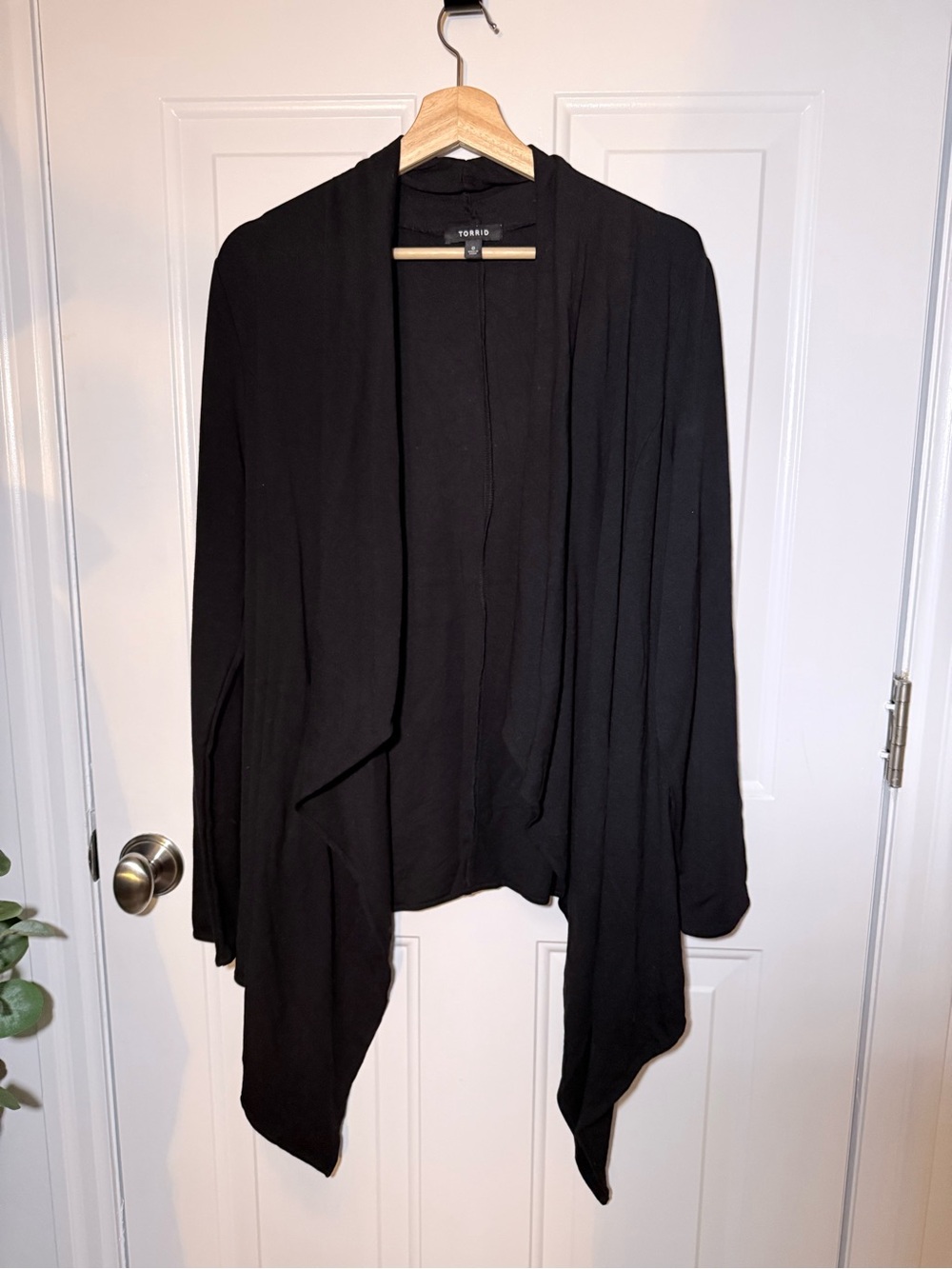 torrid Black Draped Open-Front Women's Cardigan